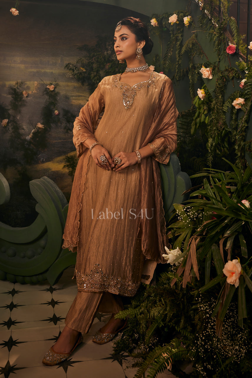 Golden Beaded Elegance Couture Set