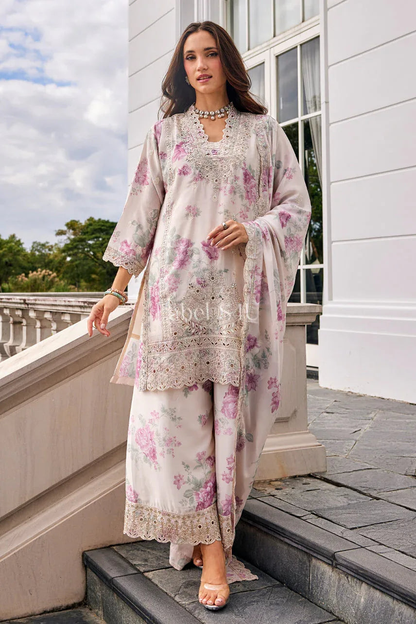 Soft Floral Embroidered Pastel Set - MishUUU