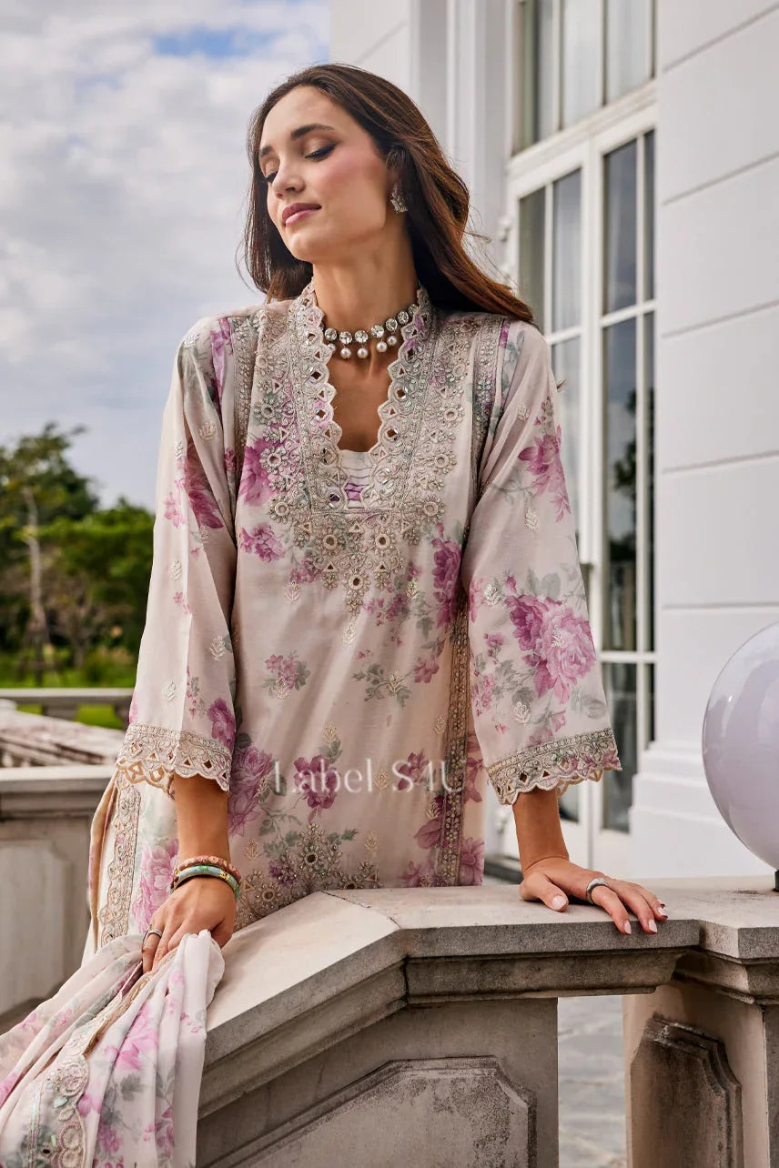 Soft Floral Embroidered Pastel Set - MishUUU