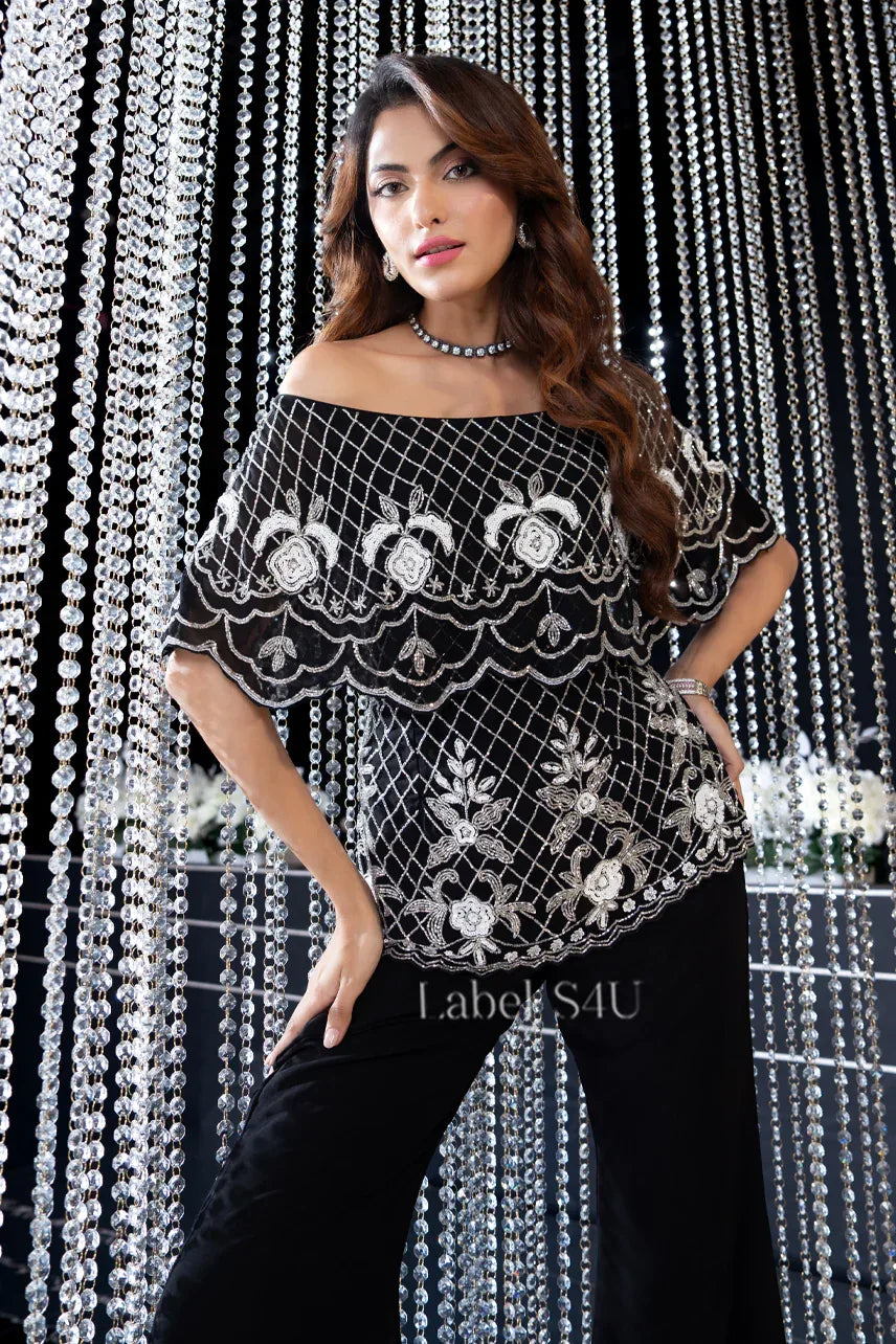 Black & White Beaded Couture Set - MishUUU