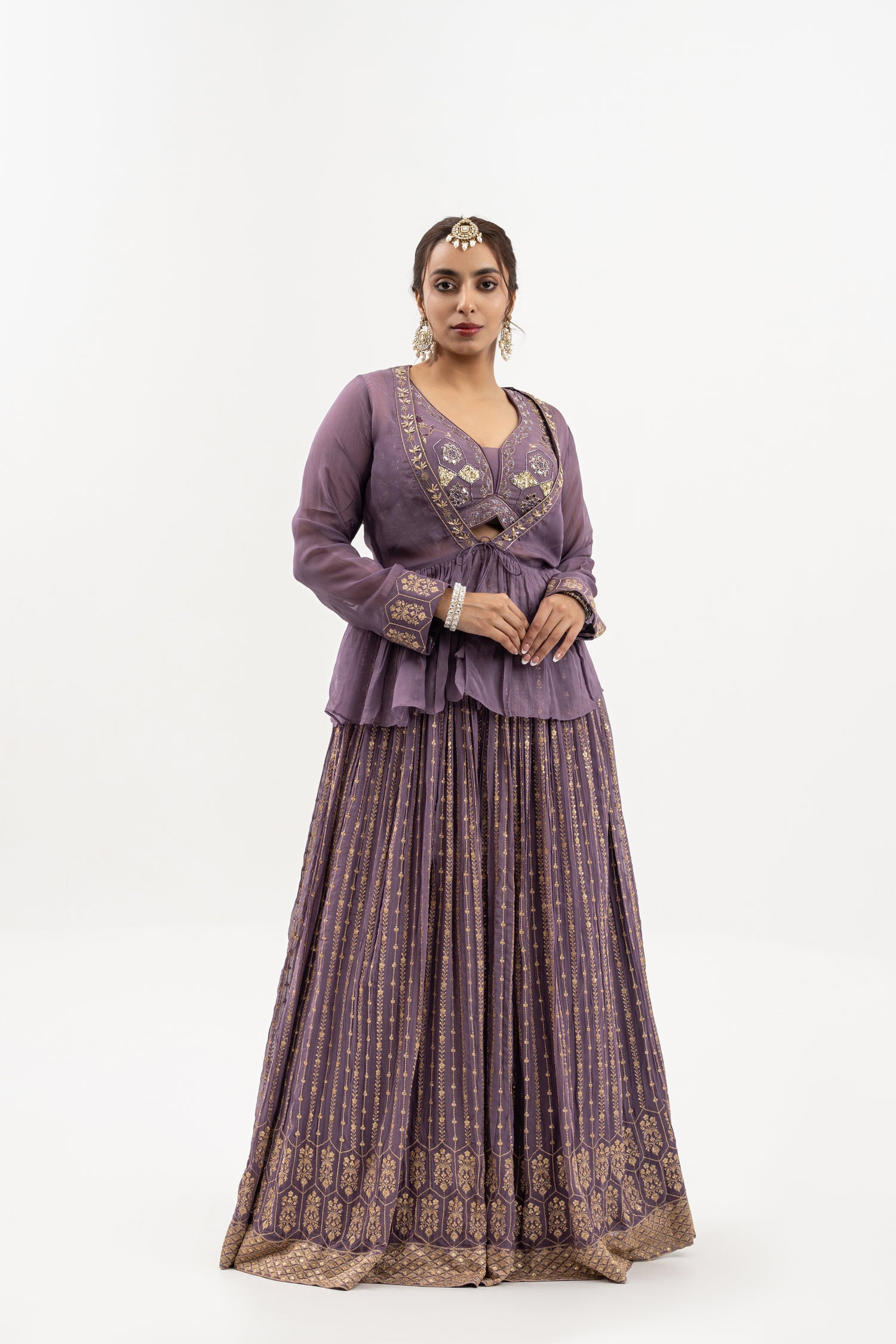 Women's Dusky Lavender Lehenga