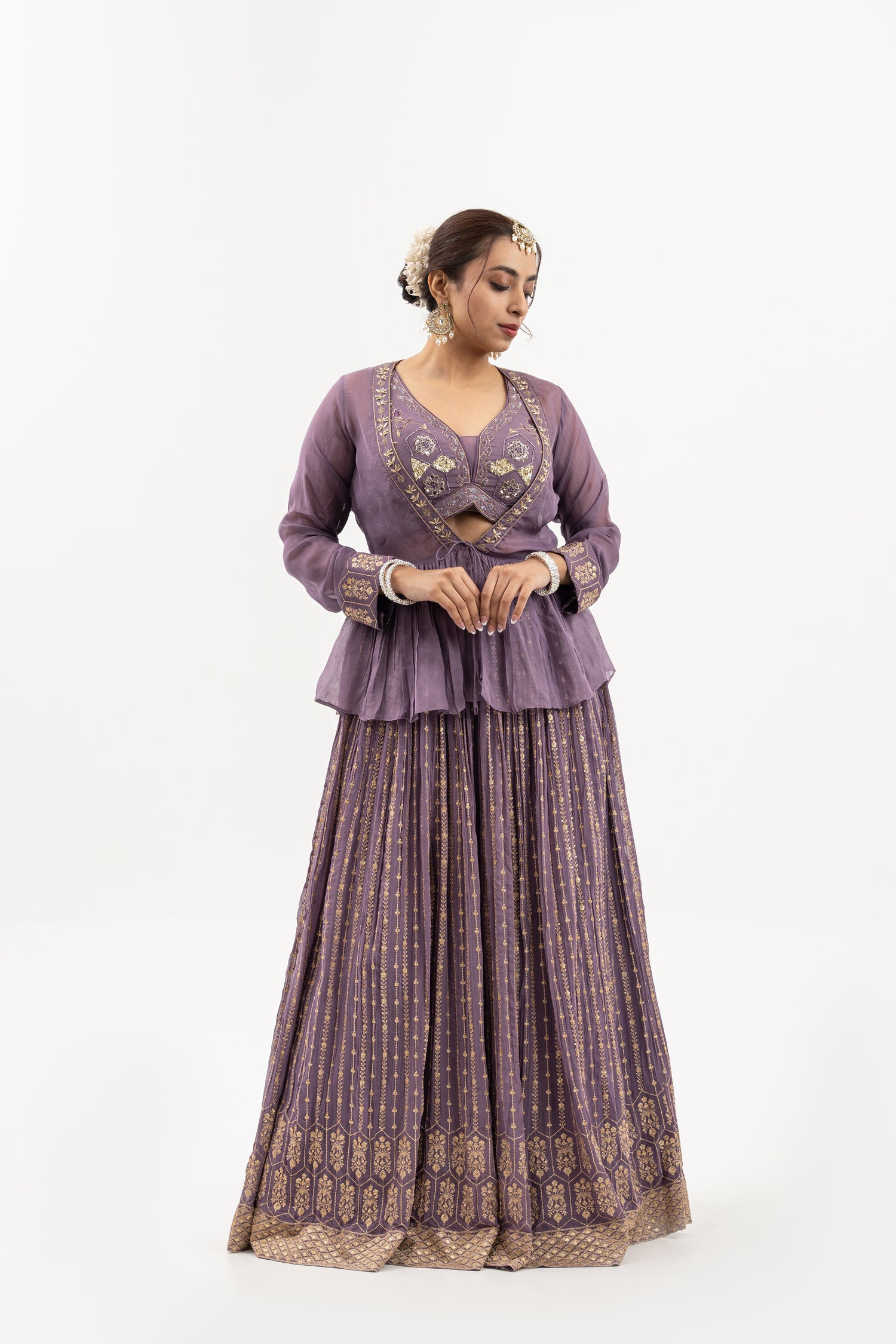 Women's Dusky Lavender Lehenga