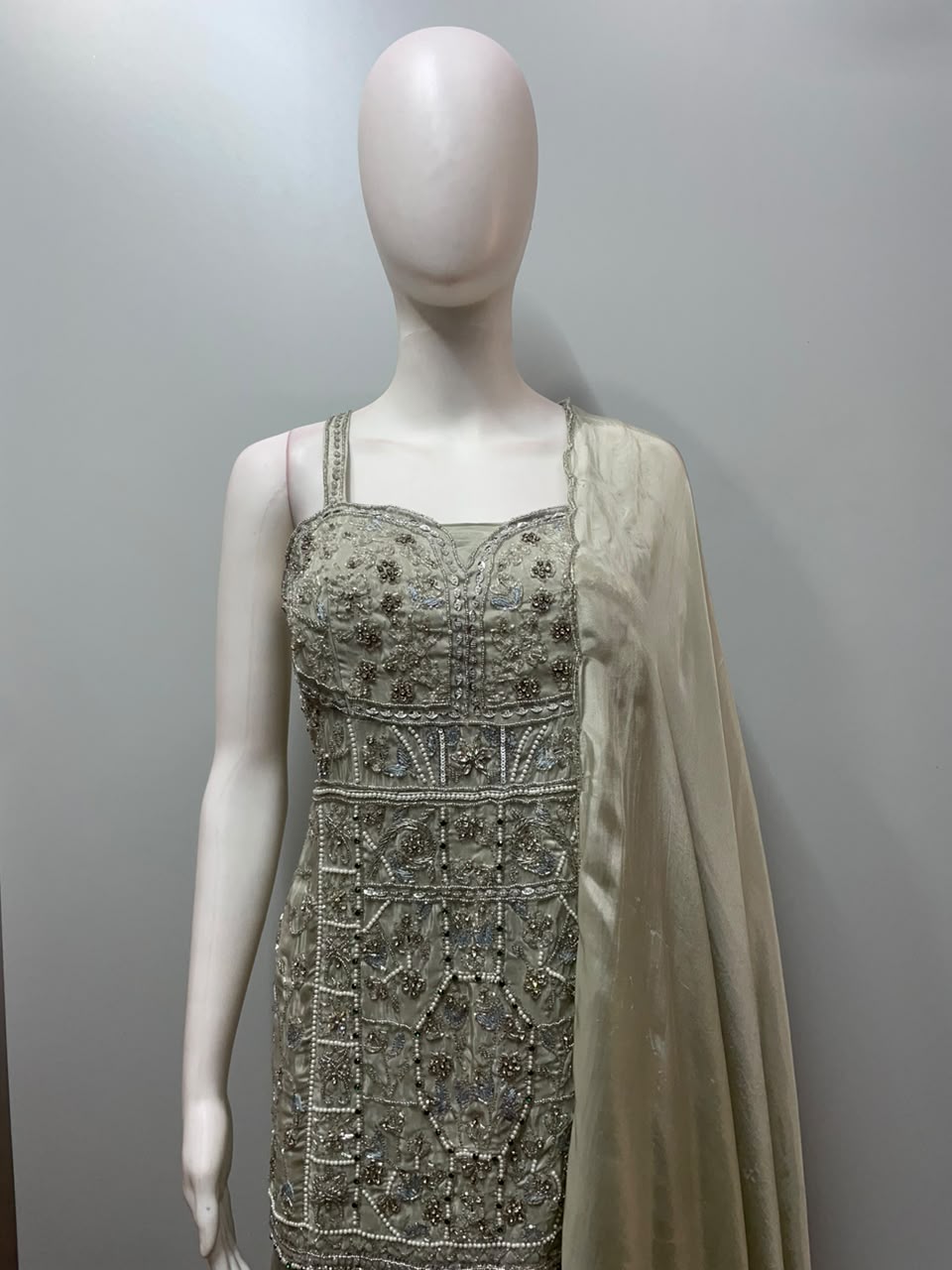 Silver Elegance Beaded Couture Set