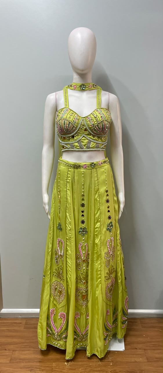 Lime Mirage Embellished Lehenga Set