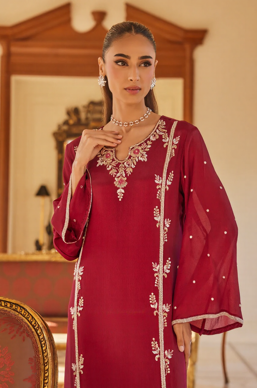 Crimson Noor Embroidered Kurta Set