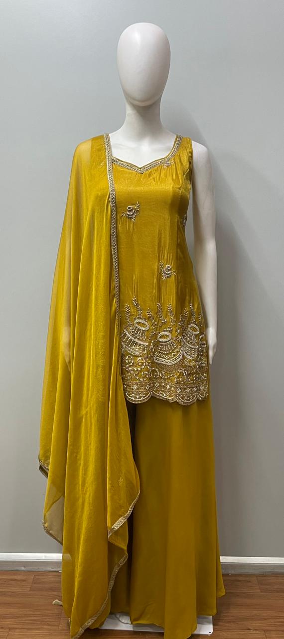 Marigold Zari Embroidered Palazzo Set