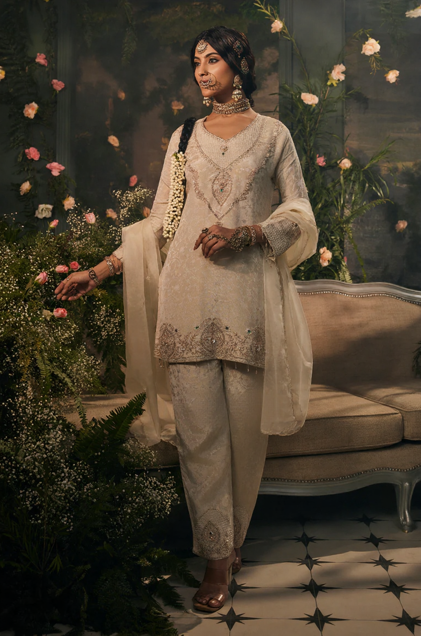 Ivory Mehr Embroidered Kurta Set