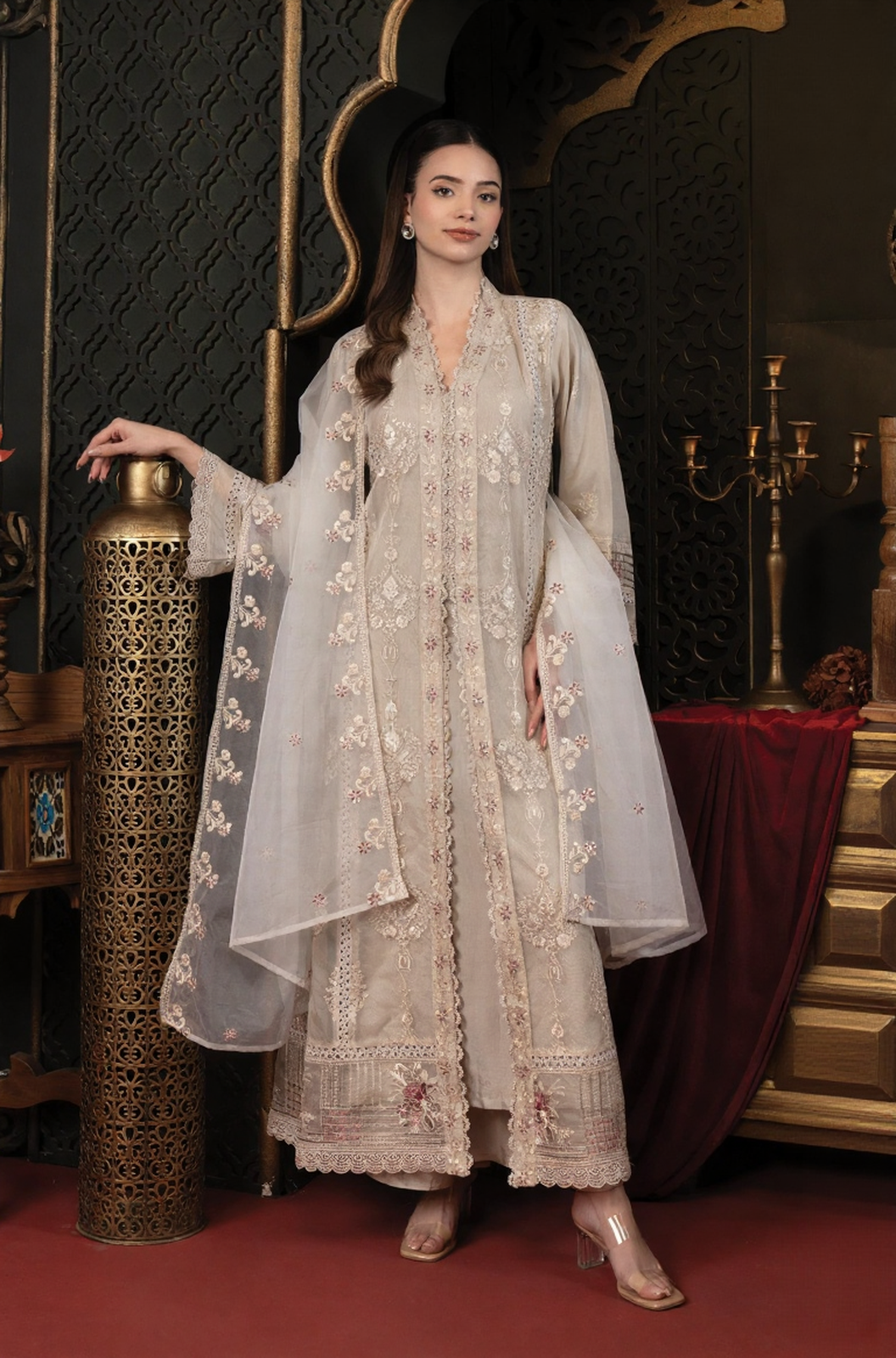 Ivory Mist Embroidered Luxe Ensemble