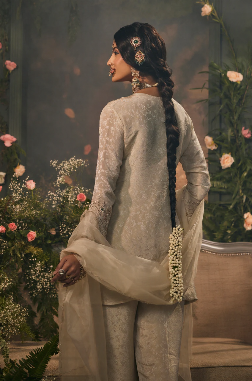 Ivory Mehr Embroidered Kurta Set