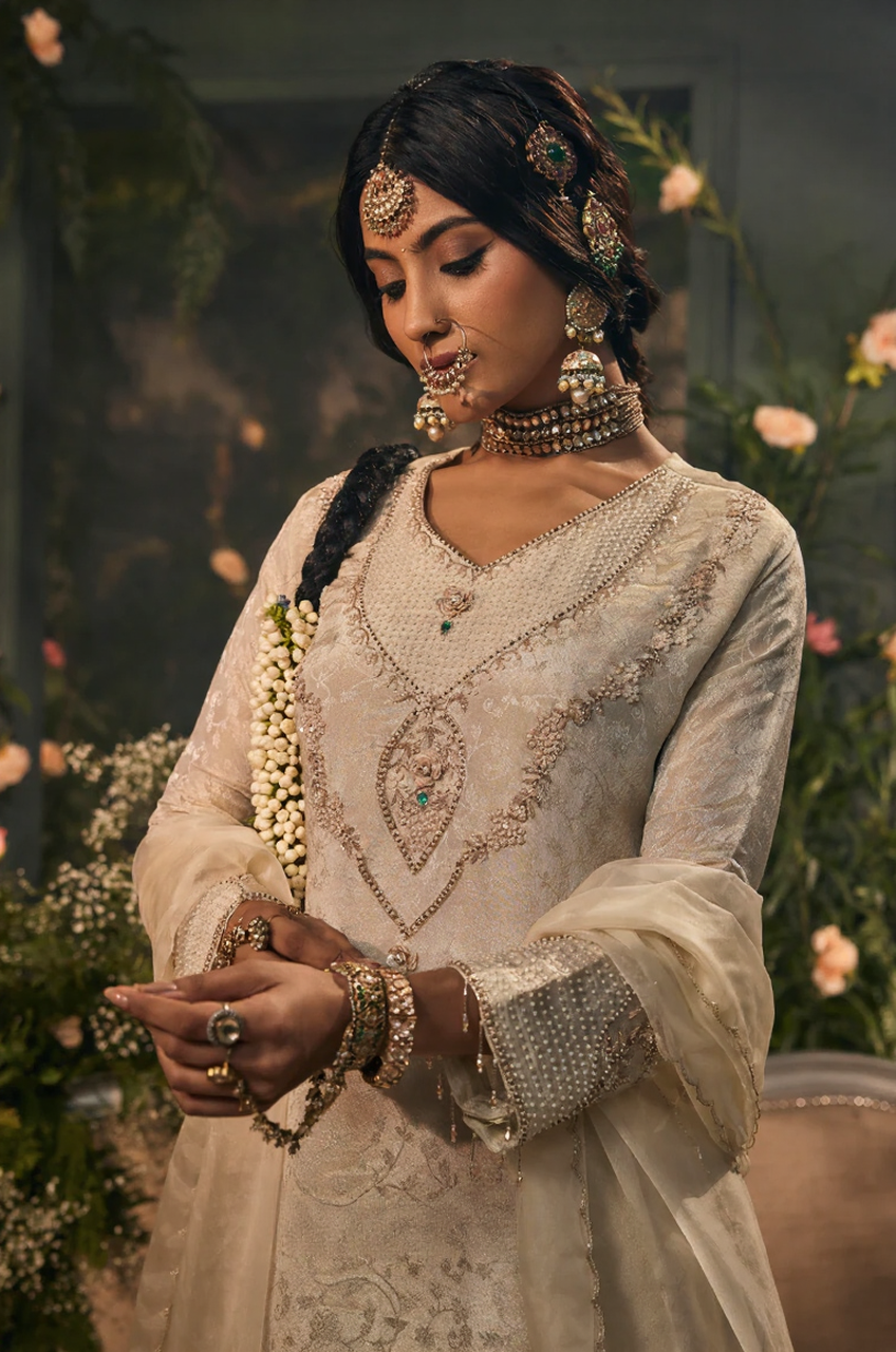 Ivory Mehr Embroidered Kurta Set
