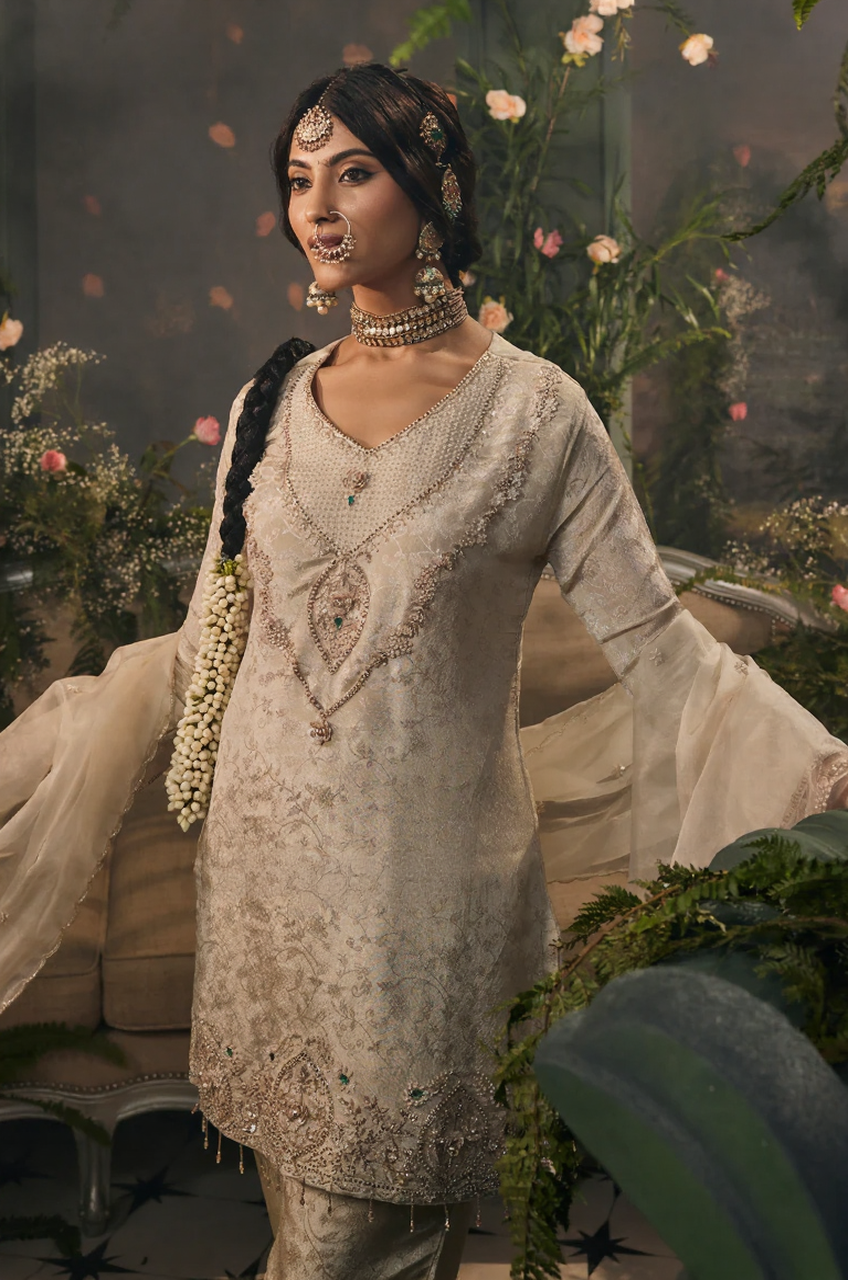Ivory Mehr Embroidered Kurta Set