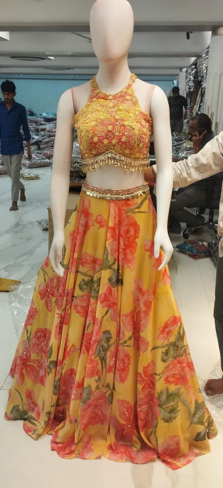 Sunflower Bloom Floral Lehenga Set - MishUUU