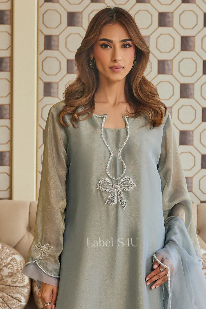 Sage Green Embroidered Festive Suit - MishUUU