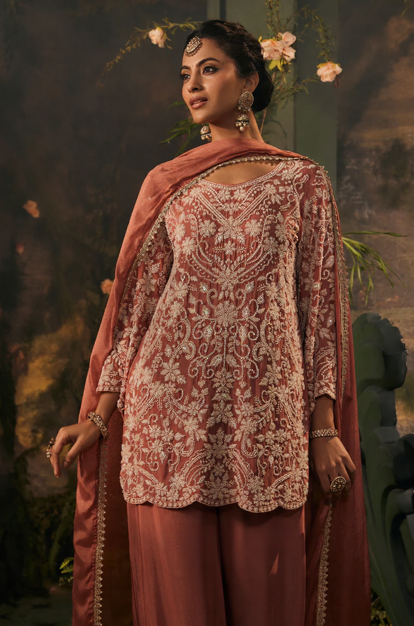 Rose Zareen Embroidered Palazzo Set