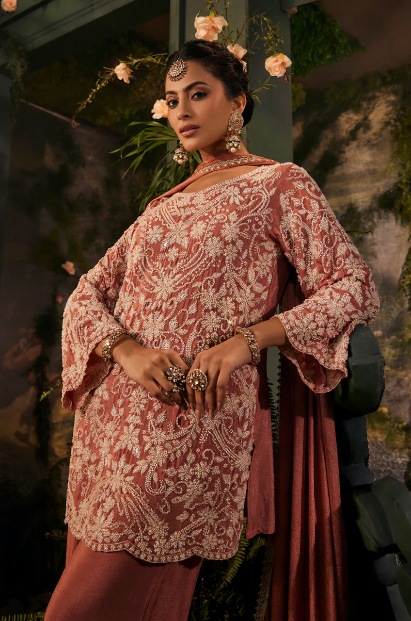 Rose Zareen Embroidered Palazzo Set