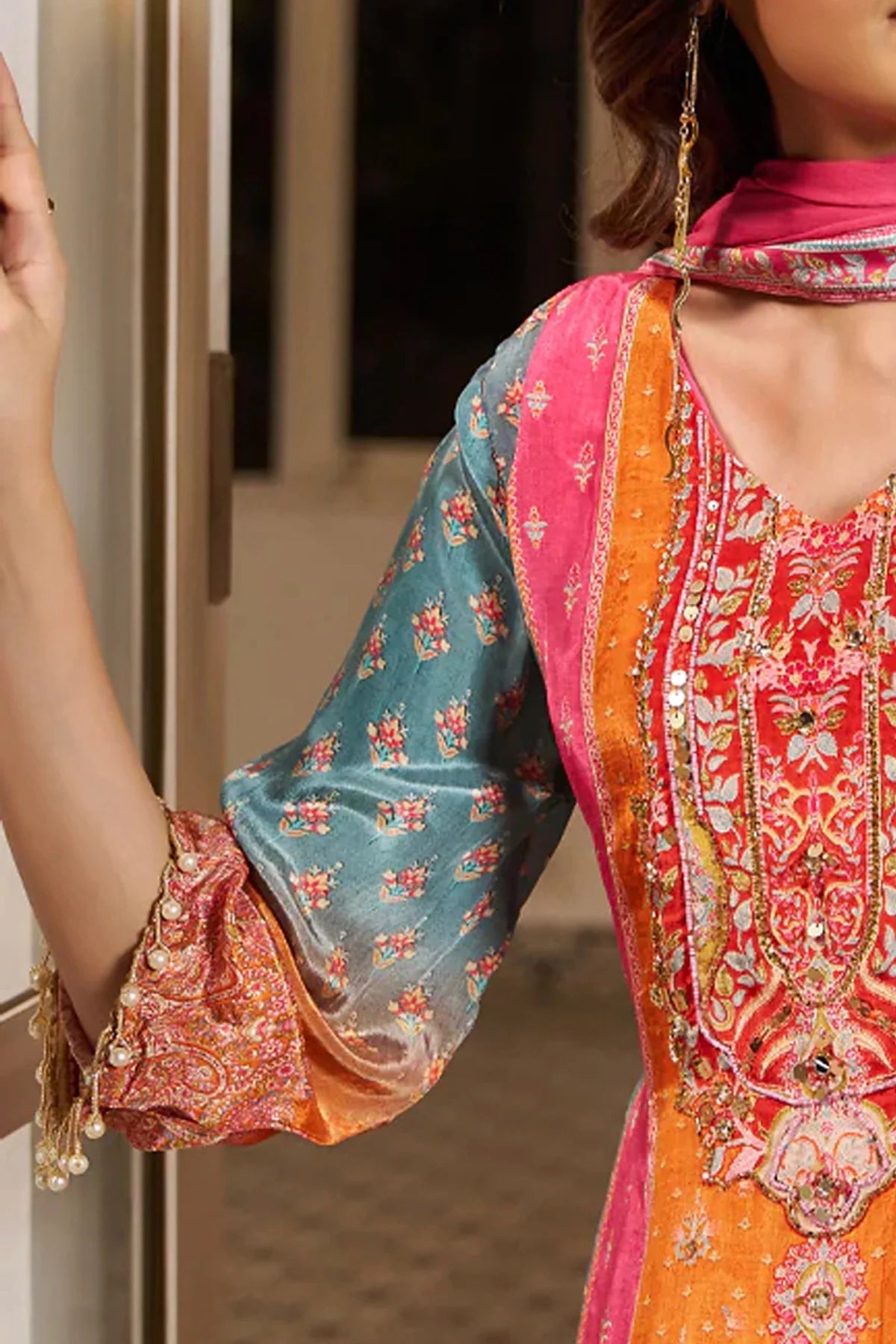 Rani Pink Embroidered Palazzo Set