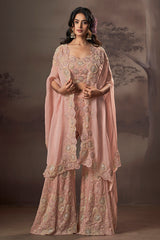 Blush Blossom Royale Embroidered Sharara Set