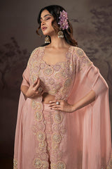 Blush Blossom Royale Embroidered Sharara Set
