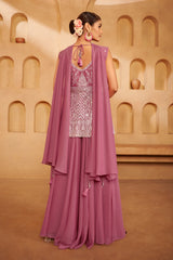 Dusty Lavender Embroidered Ethnic Set – Graceful Festive Ensemble for Modern Elegance