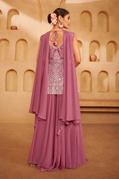 Dusty Lavender Embroidered Ethnic Set – Graceful Festive Ensemble for Modern Elegance