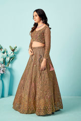 Antique Mauve Embroidered Lehenga Choli – Vintage Bridal Couture