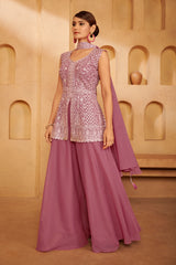 Dusty Lavender Embroidered Ethnic Set – Graceful Festive Ensemble for Modern Elegance
