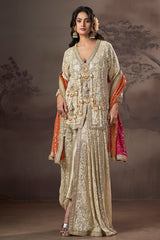 Golden Noor Mirror Sequin Sharara Set