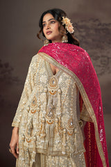 Golden Noor Mirror Sequin Sharara Set