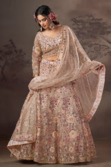 Regal Bloom Hand-Embroidered Bridal Lehenga