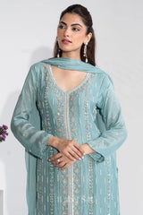 Aqua Blue Embroidered Kurta Set |Label S4U