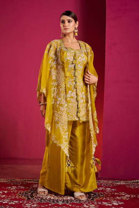 Mustard Gold Embroidered Ethnic Set – Radiant Heritage with Contemporary Flair