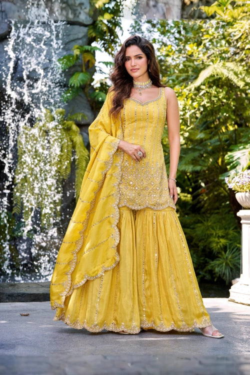 Golden Noor Mirror Sharara Couture