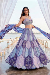 Lavender Prism Embroidered Lehenga Set