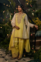 Lemon Gold Embroidered Luxe Sharara Set