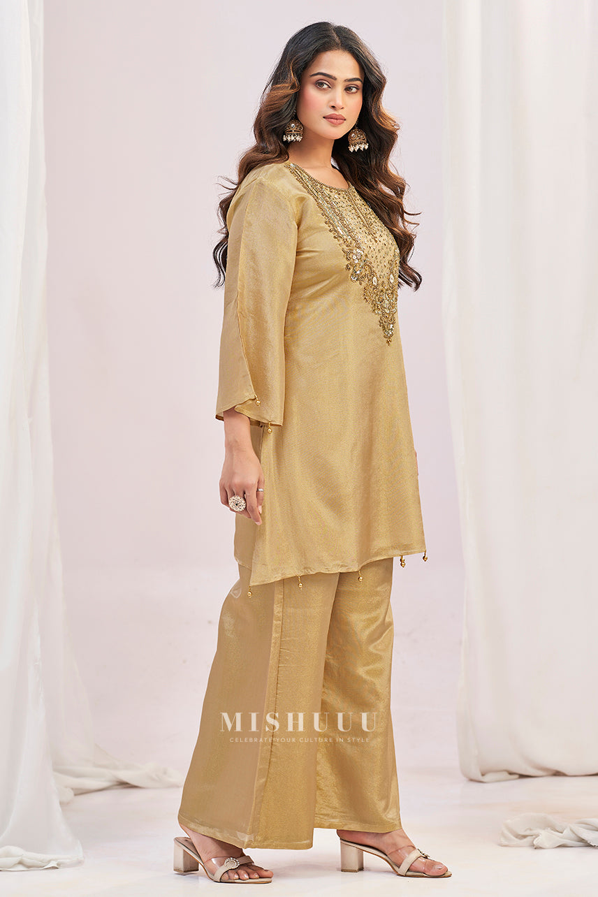 Zeenat Gold Mirror Kurta Set