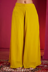 Sunshine Yellow Mirror Work Sharara Set – Radiant Festive Ensemble with Traditional Charm