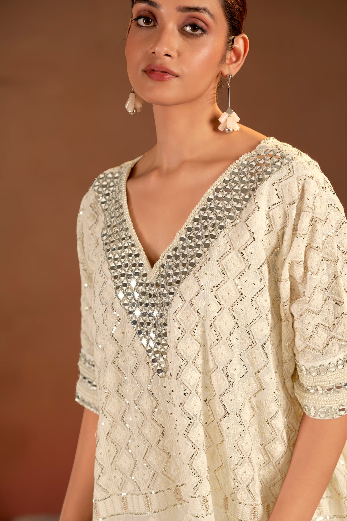 Chikankari Sparkle Fiesta Mirror Embroidered Outfit |Label S4U