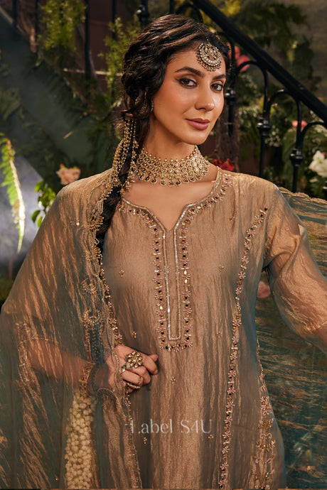 Bronze Zari Embroidered Luxe Kurta Set