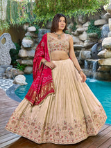 Champagne Ruby Heritage Lehenga Set (12-15 Days Delivery)