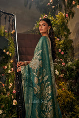 Ivory Emerald Zari Luxe Sharara Set
