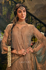 Bronze Zari Embroidered Luxe Kurta Set