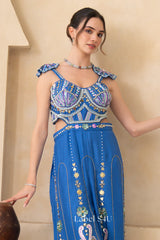 Royal Blue Embellished Jumpsuit