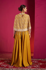 Golden Honey Embroidered Lehenga Choli Set – Regal Glamour with Modern Silhouette