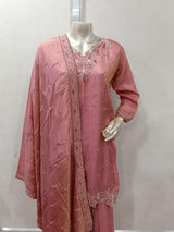 Blush Rose Embroidered Sharara Elegance Set - MishUUU