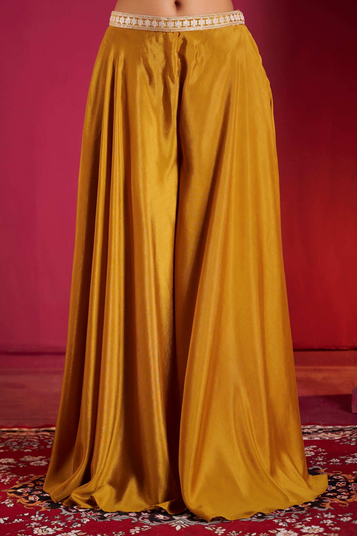 Golden Honey Embroidered Lehenga Choli Set – Regal Glamour with Modern Silhouette