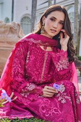 Ruby Pink Heavily Embroidered Festive Kurta Set