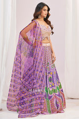 Lavender Mosaic Mirrorwork Lehenga Set