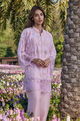 Lilac Embroidered Organza Kurta Palazzo Set