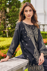 Black Embroidered Jacket Style Kurta Palazzo Set