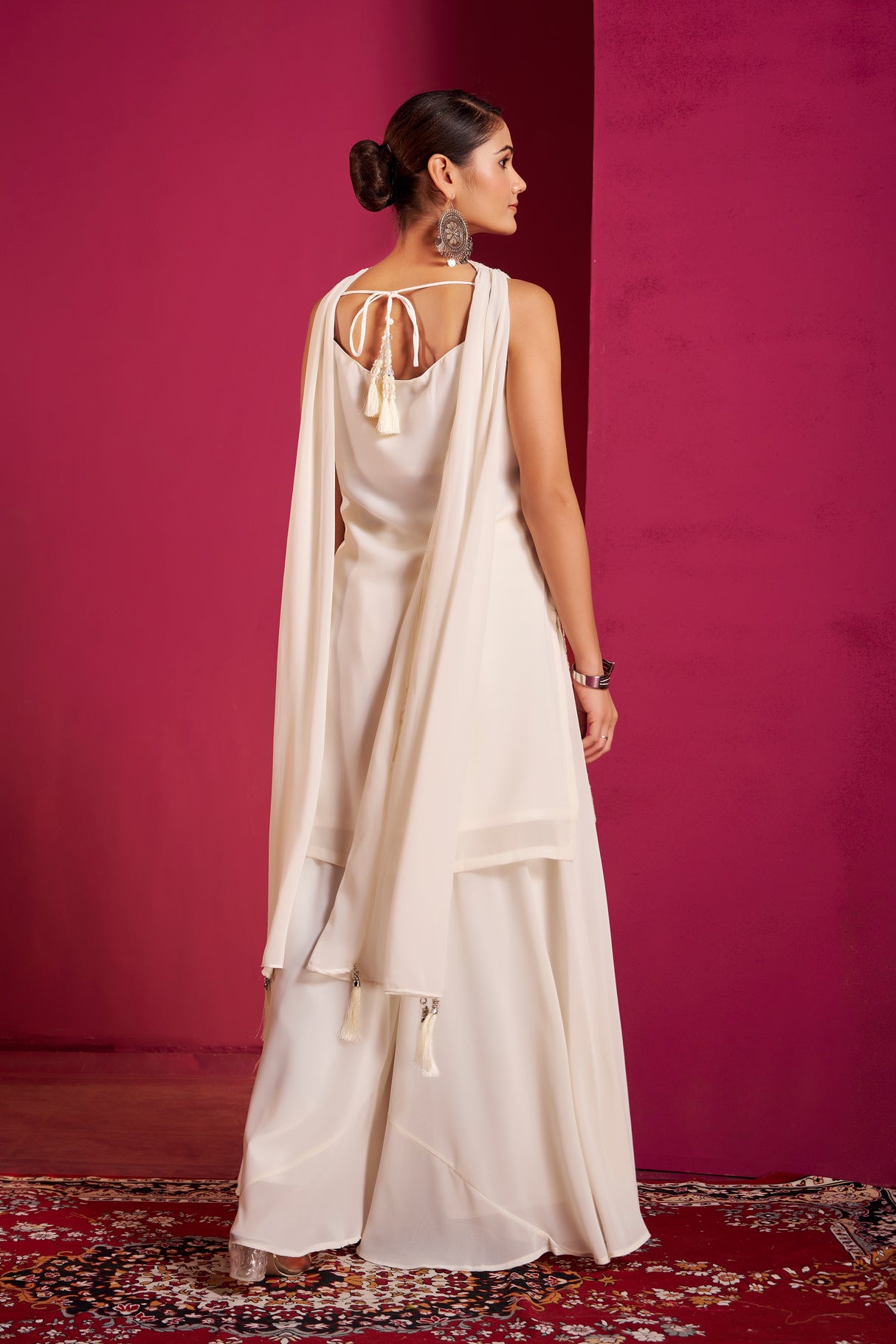 Ivory Pearl Embroidered Sharara Set – Subtle Grandeur with Eternal Elegance